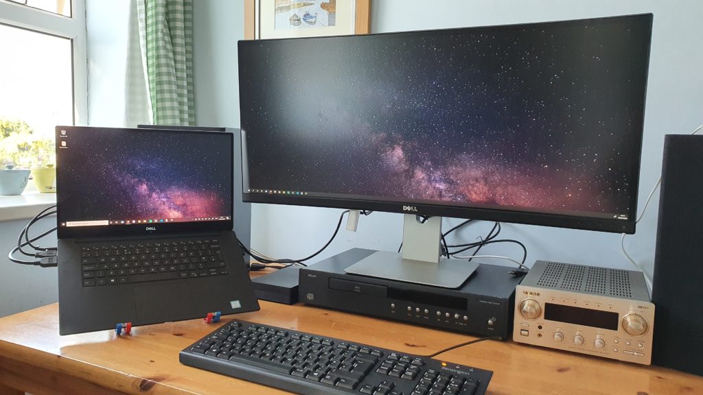 My desk, featuring my laptop stand made out of Lego