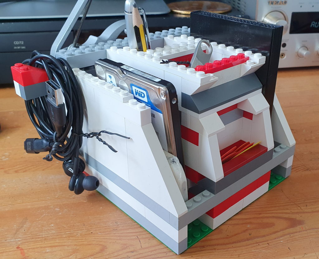 Backup drive storage in my LEGO desk tidy