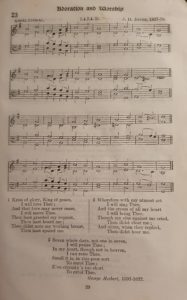 Music for the hymn 'King of Glory, King of Peace'